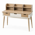 Schreibtisch aus Eiche Holzfurnier mit Regal und Schubladen