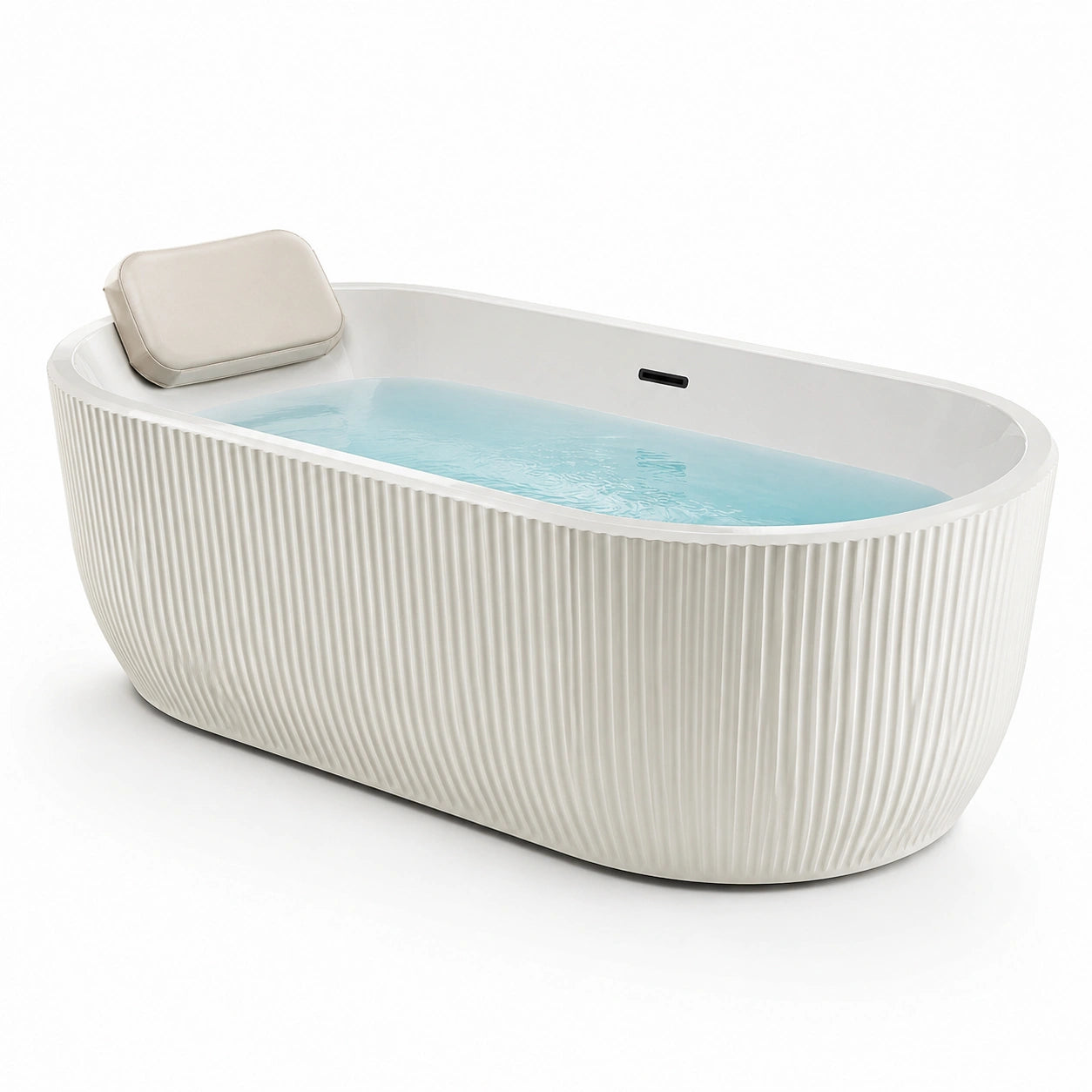 Freistehende Badewanne Oval Acryl Weiß